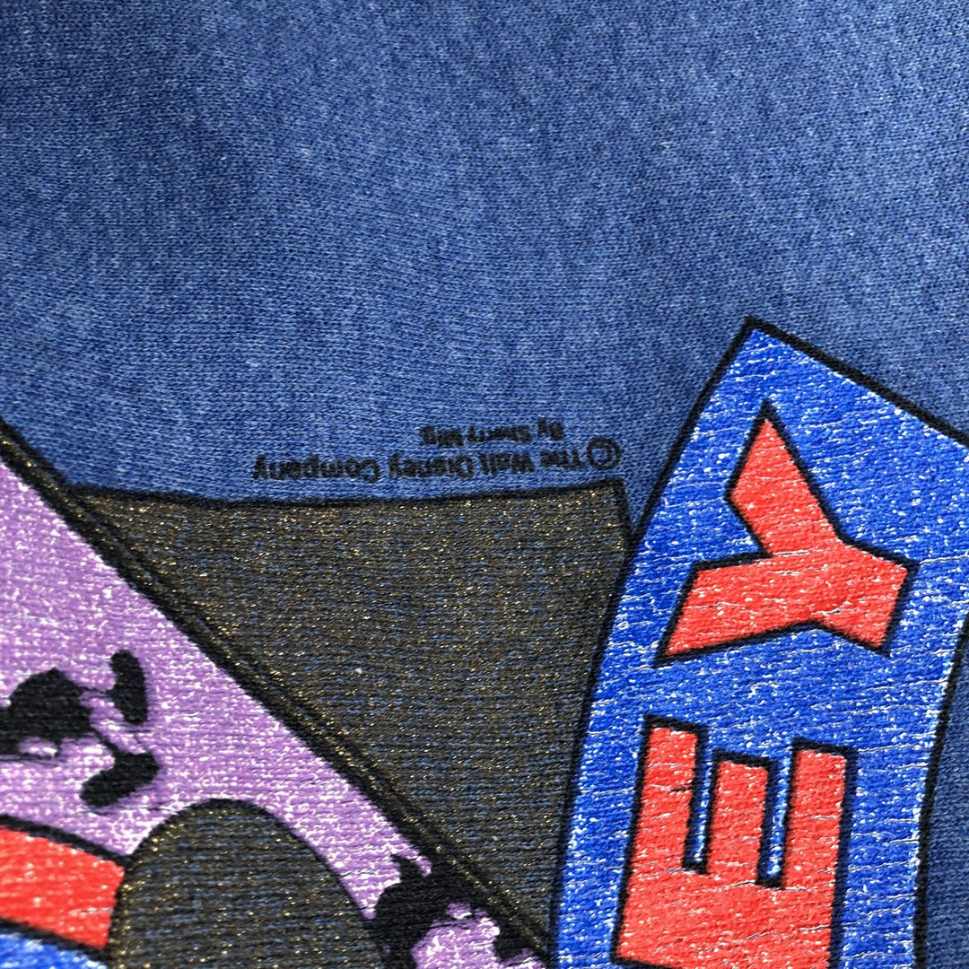90'S Taltex MICKEY MOUSE Mickey Mouse character sweatshirt, Made in USA, Men's size L cotton blue type Vintage Second Hand