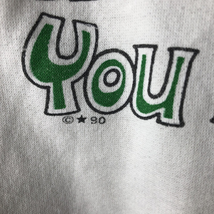 Vintage 90'S printed sweatshirt, men's size XL cotton white type Vintage Second Hand