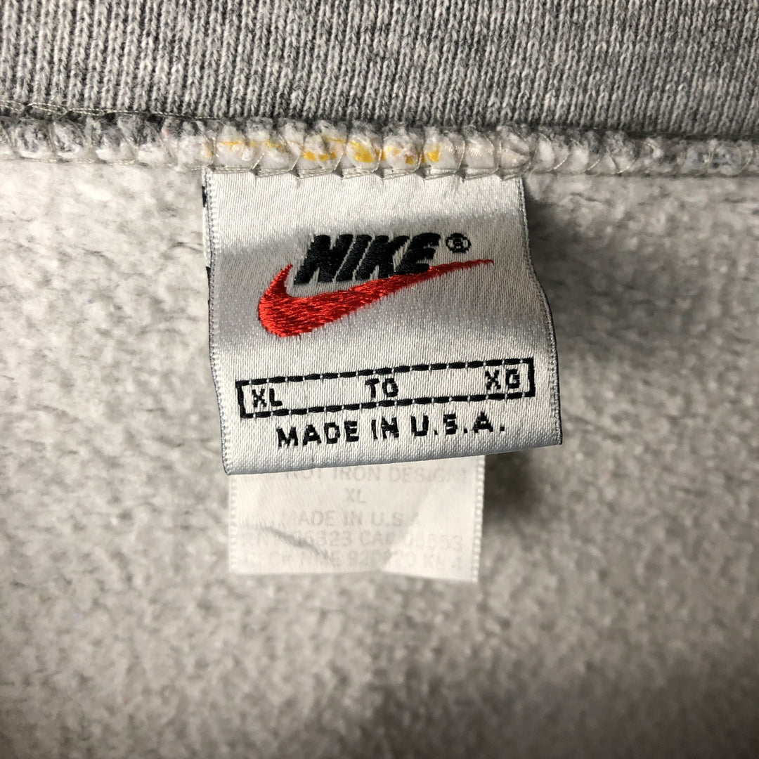 Vintage 90'S Nike Team College Sweatshirt, Made in USA, Men's XL cotton gray type Vintage Second Hand