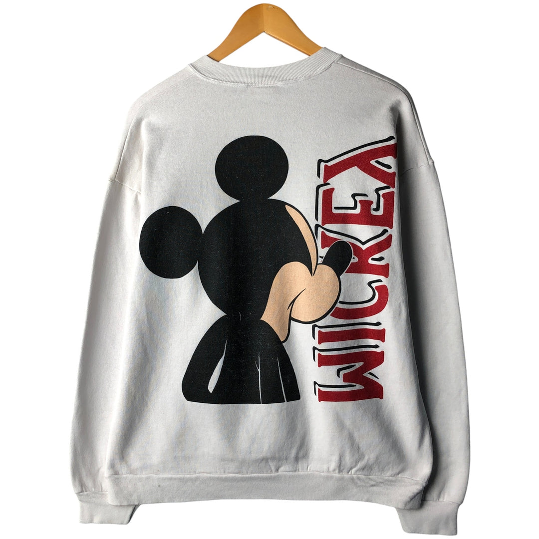 90'S Disney Mickey Mouse character sweatshirt, Made in USA, Men's XL polyester white type Vintage Second Hand