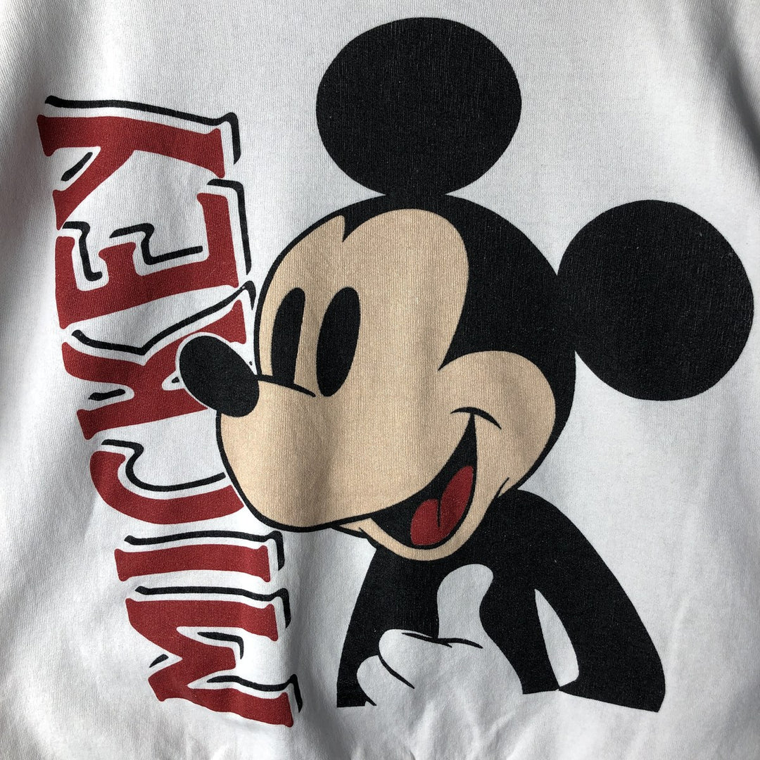 90'S Disney Mickey Mouse character sweatshirt, Made in USA, Men's XL polyester white type Vintage Second Hand