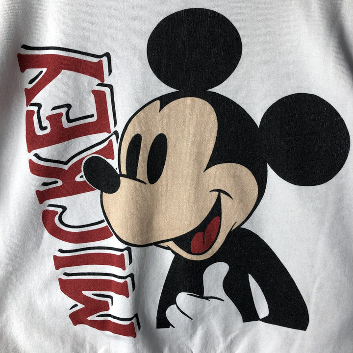 90'S Disney Mickey Mouse character sweatshirt, Made in USA, Men's XL polyester white type Vintage Second Hand