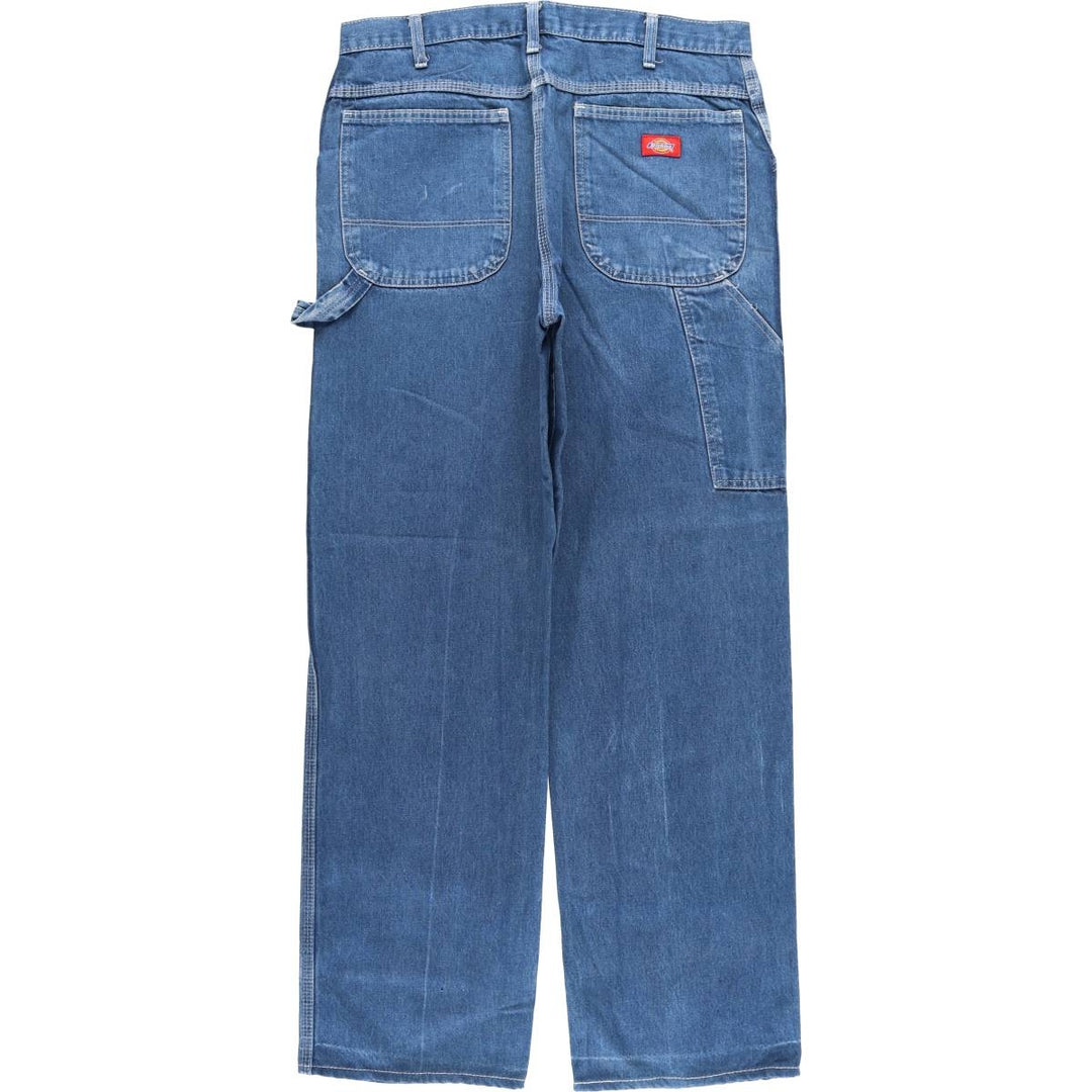 Dickies denim painter pants for men, equivalent to W33 unclear blue type Vintage Second Hand