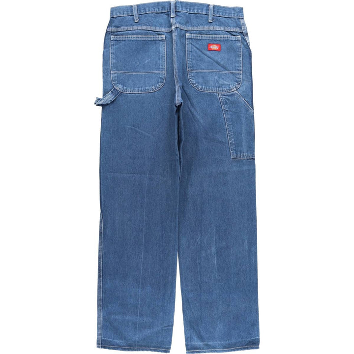 Dickies denim painter pants for men, equivalent to W33 unclear blue type Vintage Second Hand