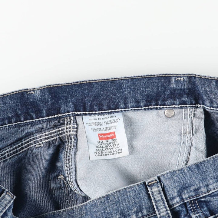 00'S Wrangler CARPENTER denim painter pants for men, equivalent to W32 cotton blue type Vintage Second Hand