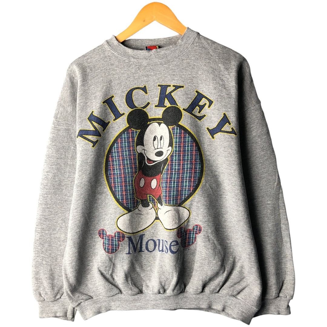90'S Disney Mickey Mouse character sweatshirt, men's size XL, vintage unclear gray type Vintage Second Hand