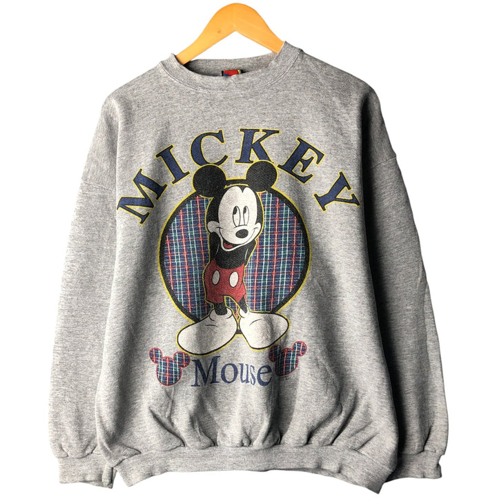 90'S Disney Mickey Mouse character sweatshirt, men's size XL, vintage unclear gray type Vintage Second Hand