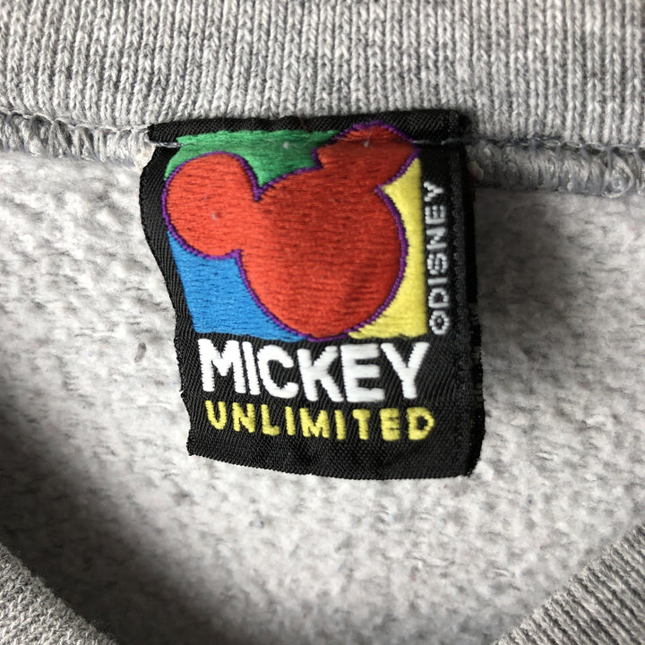 90'S Disney Mickey Mouse character sweatshirt, men's size XL, vintage unclear gray type Vintage Second Hand