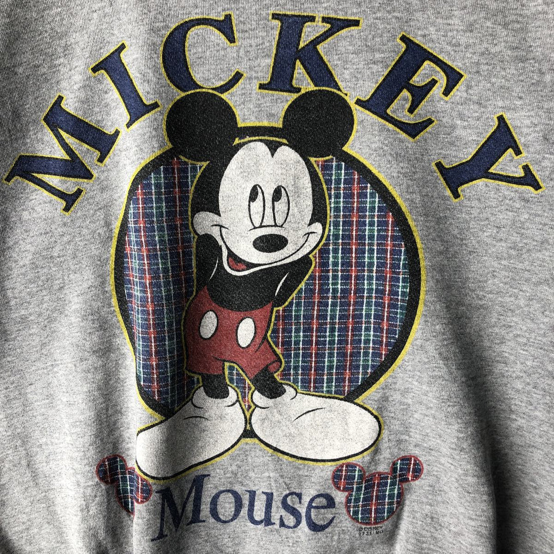 90'S Disney Mickey Mouse character sweatshirt, men's size XL, vintage unclear gray type Vintage Second Hand