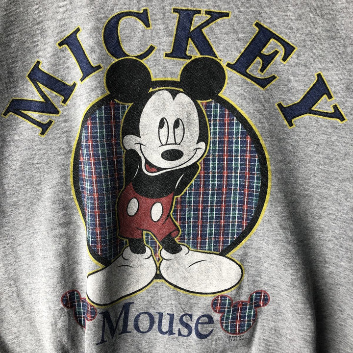 90'S Disney Mickey Mouse character sweatshirt, men's size XL, vintage unclear gray type Vintage Second Hand
