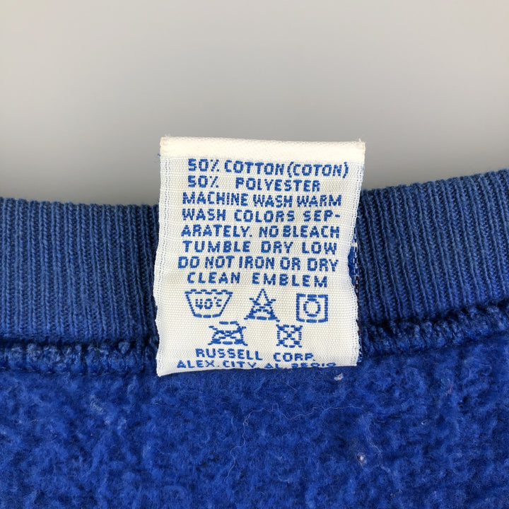 90'S Russell College Sweatshirt, Made in USA, Men's L, Vintage cotton blue type Vintage Second Hand