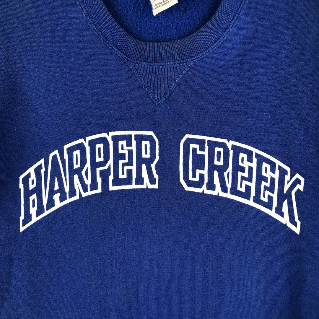90'S Russell College Sweatshirt, Made in USA, Men's L, Vintage cotton blue type Vintage Second Hand