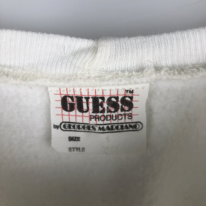 Vintage 1990'S Guess Teddy Bear Pattern Logo Sweatshirt, Made in USA, Men's Size Small unclear white type Vintage Second Hand