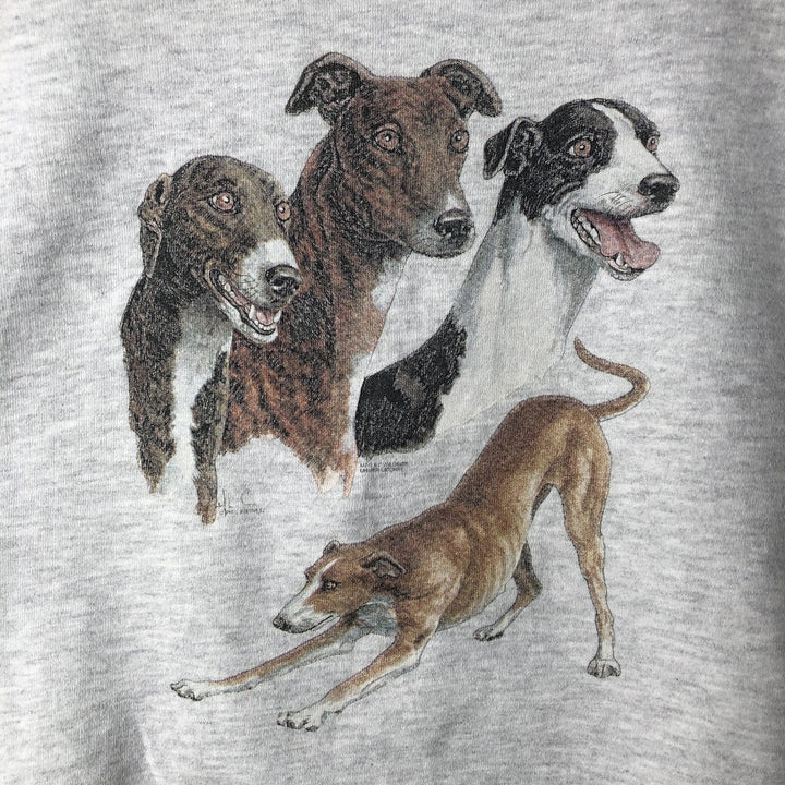 90s-00'S Lee Grey Hound Animal Sweatshirt, Men's Size L cotton gray type Vintage Second Hand