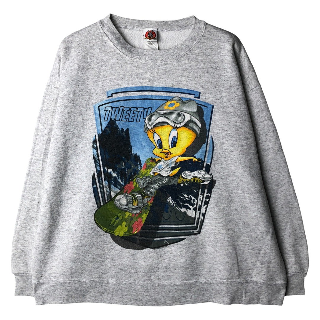 Vintage Looney Tunes Tweety character sweatshirt, made in Mexico, men's size M. cotton gray type Vintage Second Hand