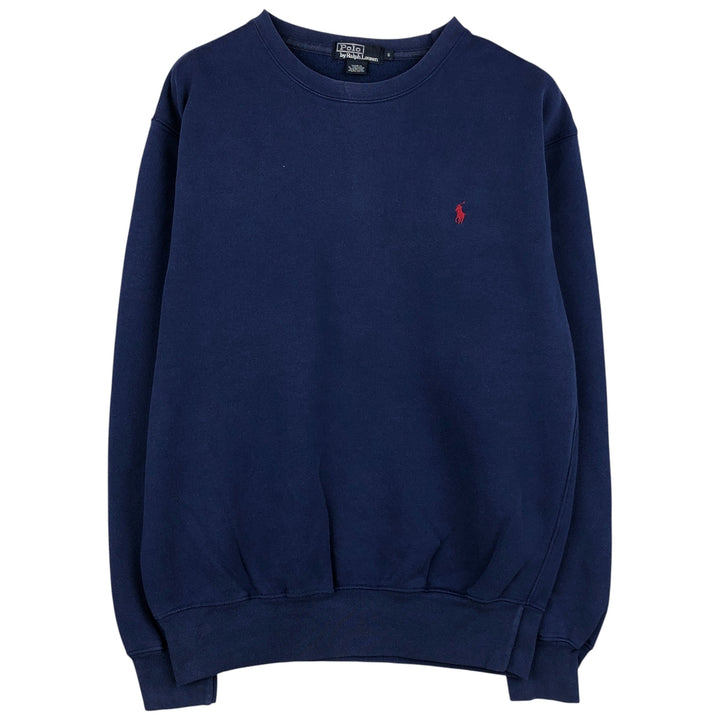 Ralph Lauren POLO by Ralph Lauren One Point Logo Sweatshirt Trainer Men's S Size cotton Navy blue Vintage Second Hand