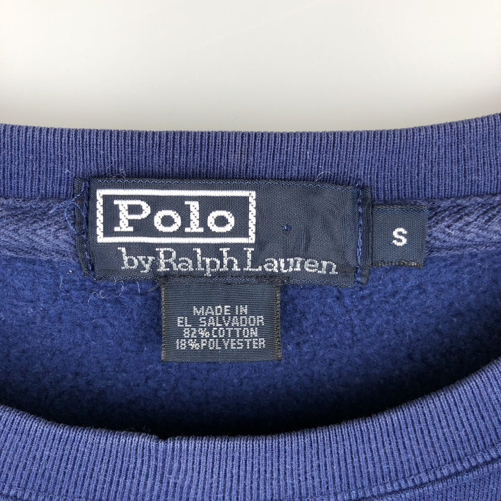 Ralph Lauren POLO by Ralph Lauren One Point Logo Sweatshirt Trainer Men's S Size cotton Navy blue Vintage Second Hand