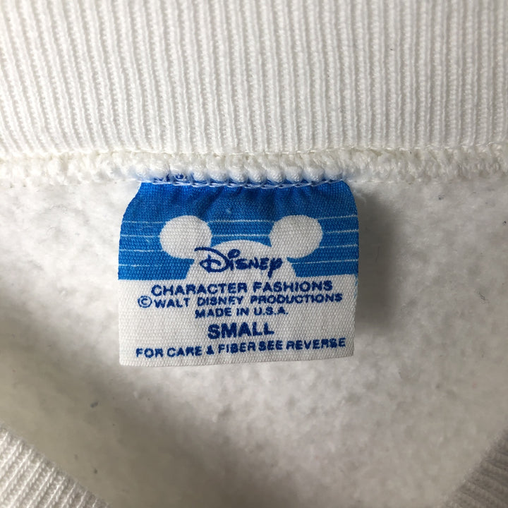 Disney Mickey Mouse character sweatshirt, Made in USA, Men's size S cotton white type Vintage Second Hand