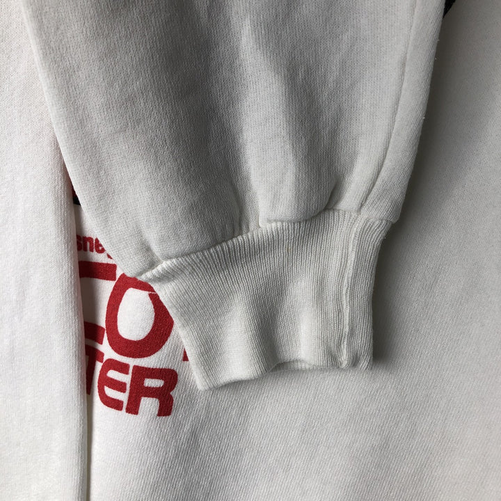 1980'S Disney Mickey Mouse Flag Pattern Character Sweatshirt, Made in USA, Men's Size L cotton white type Vintage Second Hand