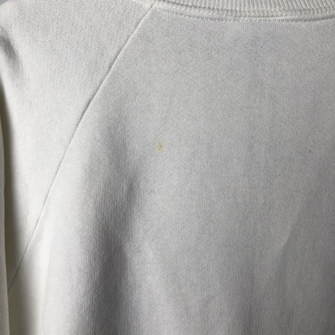 1980'S Disney Mickey Mouse Flag Pattern Character Sweatshirt, Made in USA, Men's Size L cotton white type Vintage Second Hand