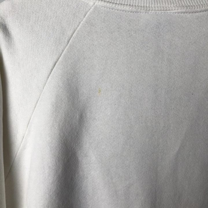1980'S Disney Mickey Mouse Flag Pattern Character Sweatshirt, Made in USA, Men's Size L cotton white type Vintage Second Hand