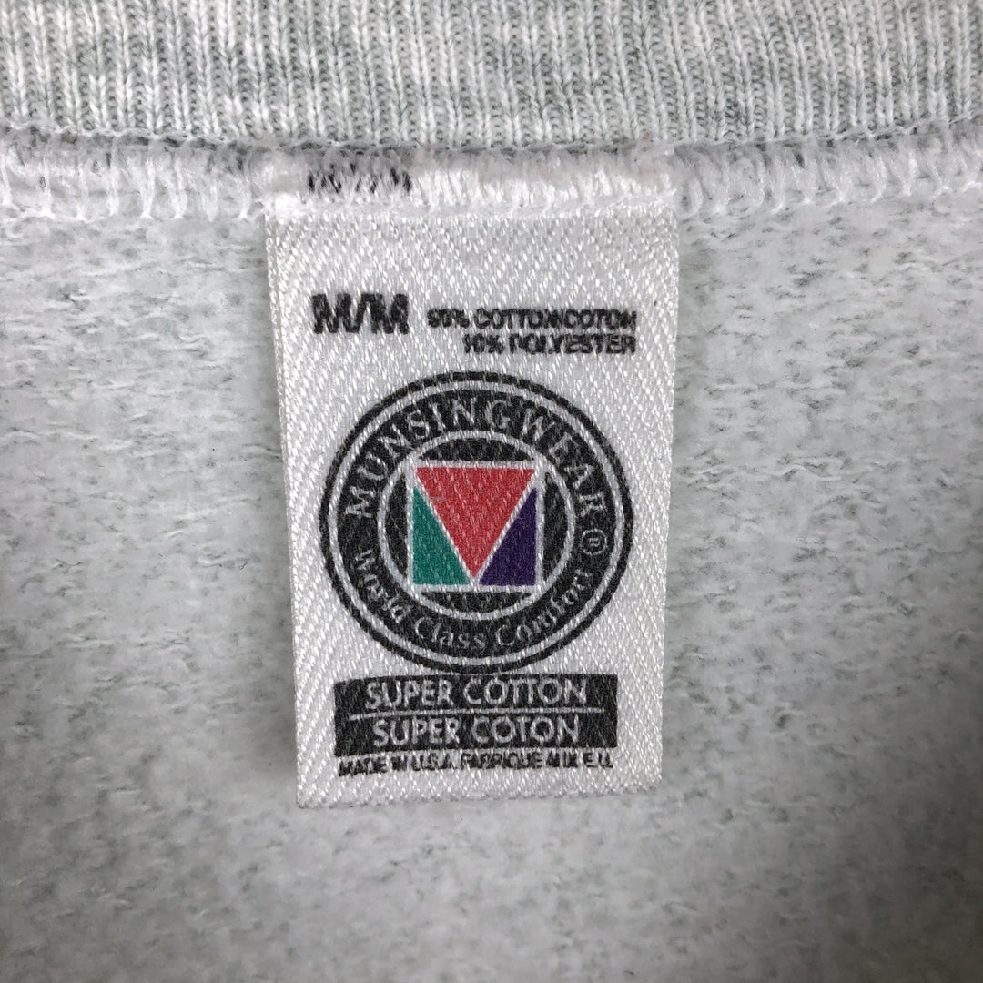 Vintage 90'S Munsing Wear plain blank sweatshirt, made in the USA, men's size M cotton gray type Vintage Second Hand