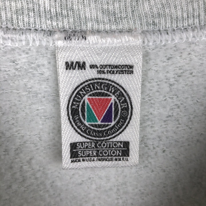 Vintage 90'S Munsing Wear plain blank sweatshirt, made in the USA, men's size M cotton gray type Vintage Second Hand