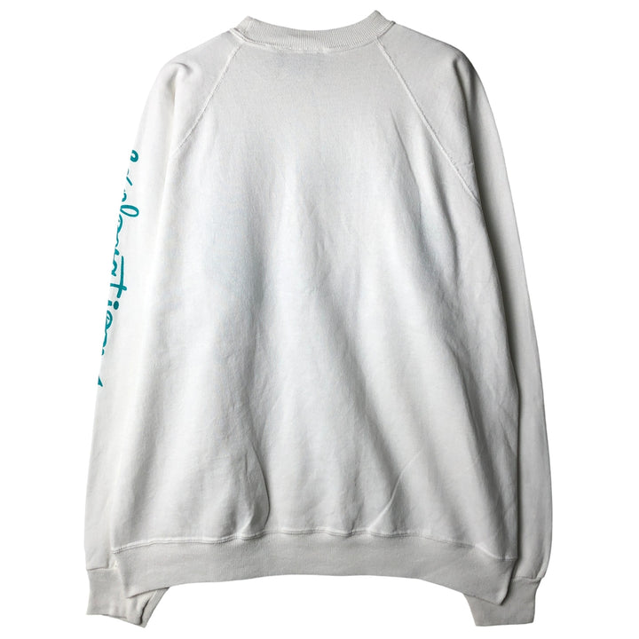 Vintage 90'S Hanes Exploration Animal Print Sweatshirt, Made in USA, Men's XL cotton white type Vintage Second Hand
