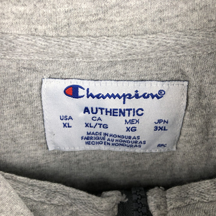 Champion Authentic Half-Zip Sweatshirt, Men's XL cotton Charcoal Vintage Second Hand