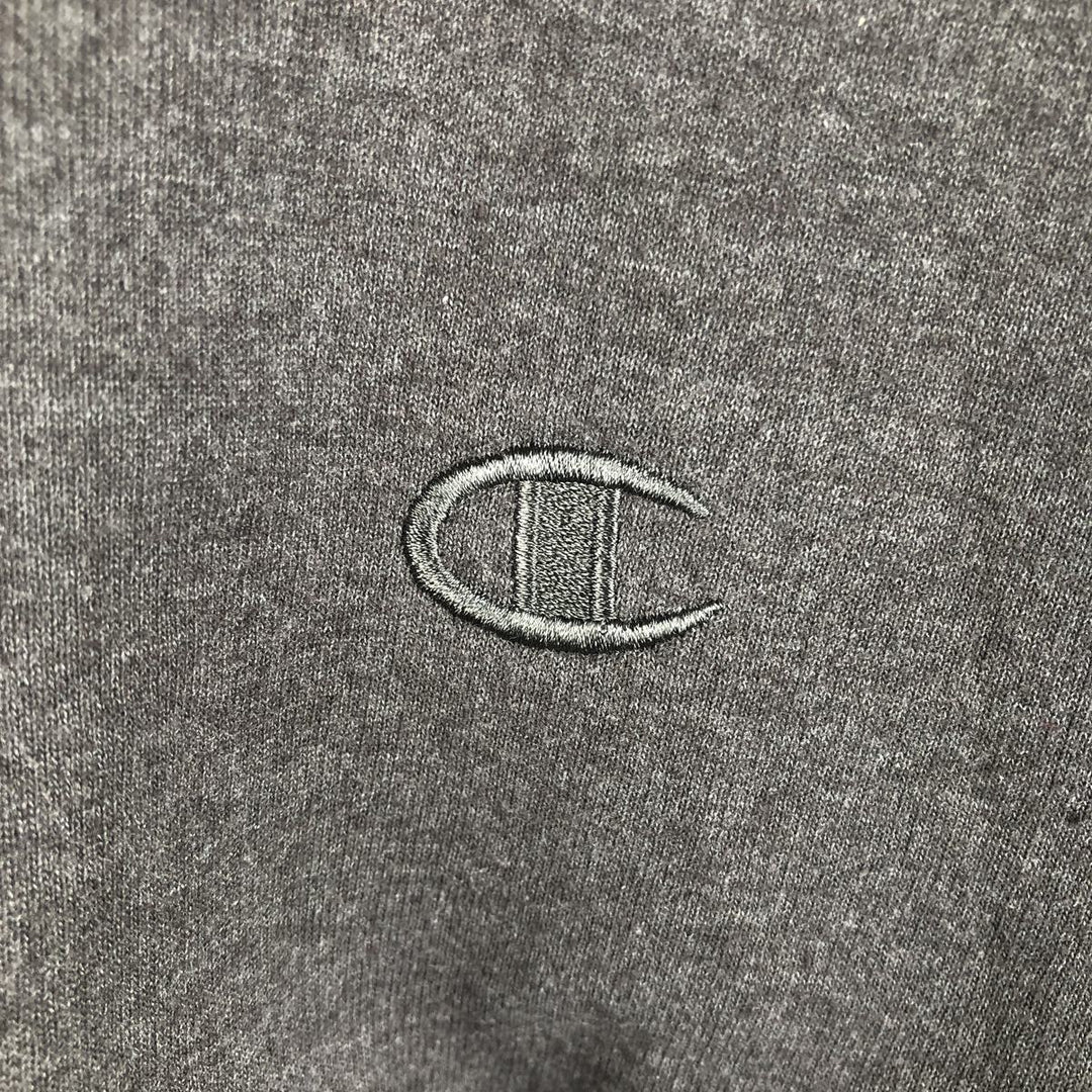 Champion Authentic Half-Zip Sweatshirt, Men's XL cotton Charcoal Vintage Second Hand