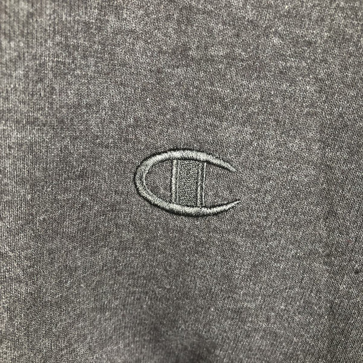 Champion Authentic Half-Zip Sweatshirt, Men's XL cotton Charcoal Vintage Second Hand