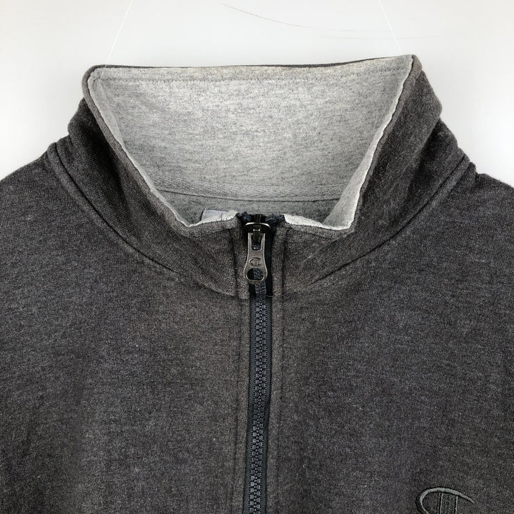 Champion Authentic Half-Zip Sweatshirt, Men's XL cotton Charcoal Vintage Second Hand