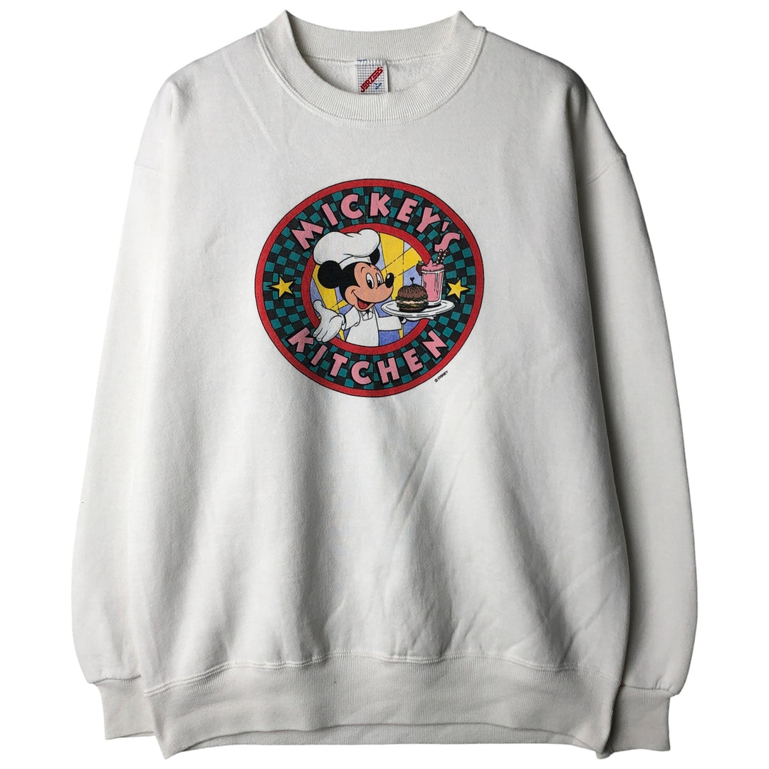 Vintage 90'S Jerseys Mickey Mouse character sweatshirt, made in the USA, size L, men's cotton white type Vintage Second Hand