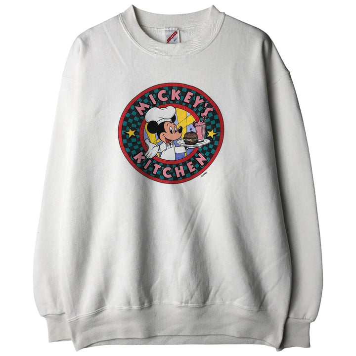 Vintage 90'S Jerseys Mickey Mouse character sweatshirt, made in the USA, size L, men's cotton white type Vintage Second Hand