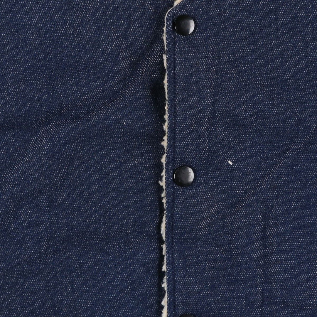 Denim boa vest, men's size L unclear blue type Vintage Second Hand