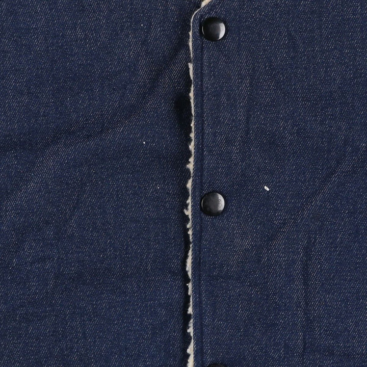 Denim boa vest, men's size L unclear blue type Vintage Second Hand
