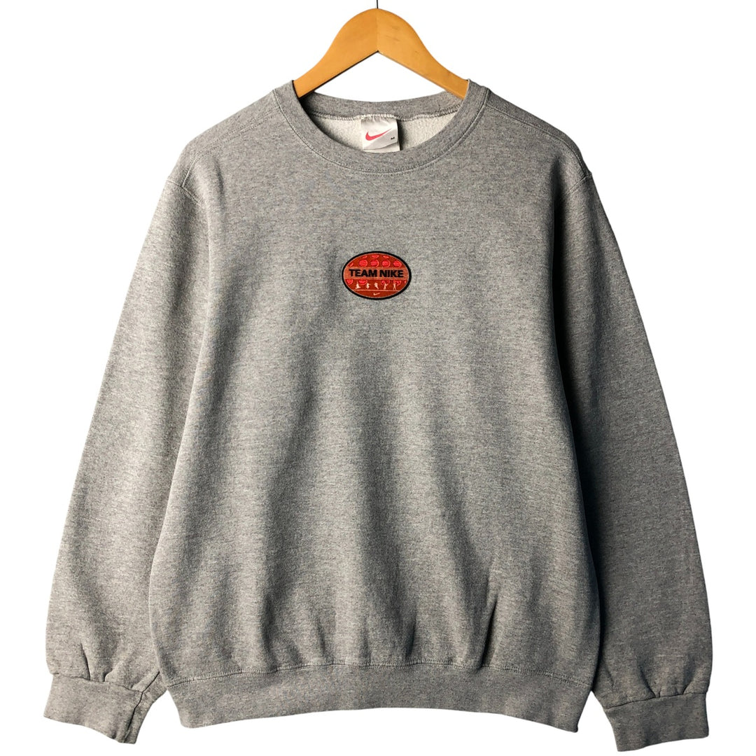 Vintage 90s-00'S Nike Team One-Point Logo Sweatshirt, Men's Size Medium cotton gray type Vintage Second Hand