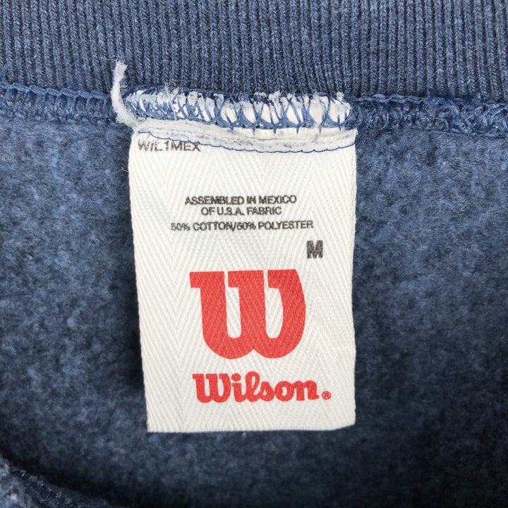 Wilson plain blank sweatshirt from the 2000s, size M, men's polyester navy blue type Vintage Second Hand