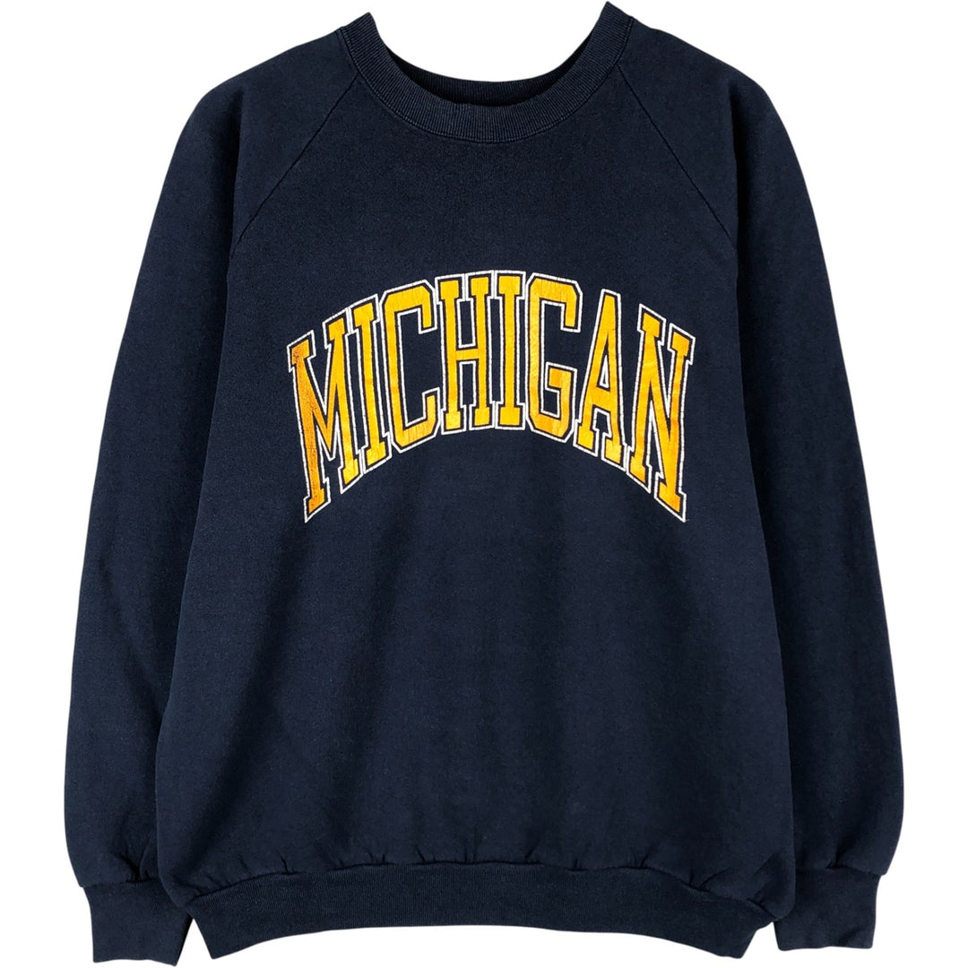 Vintage 1980'S Fruit of the Loom University of Michigan college sweatshirt, Made in USA, Men's XL unclear navy blue type Vintage Second Hand