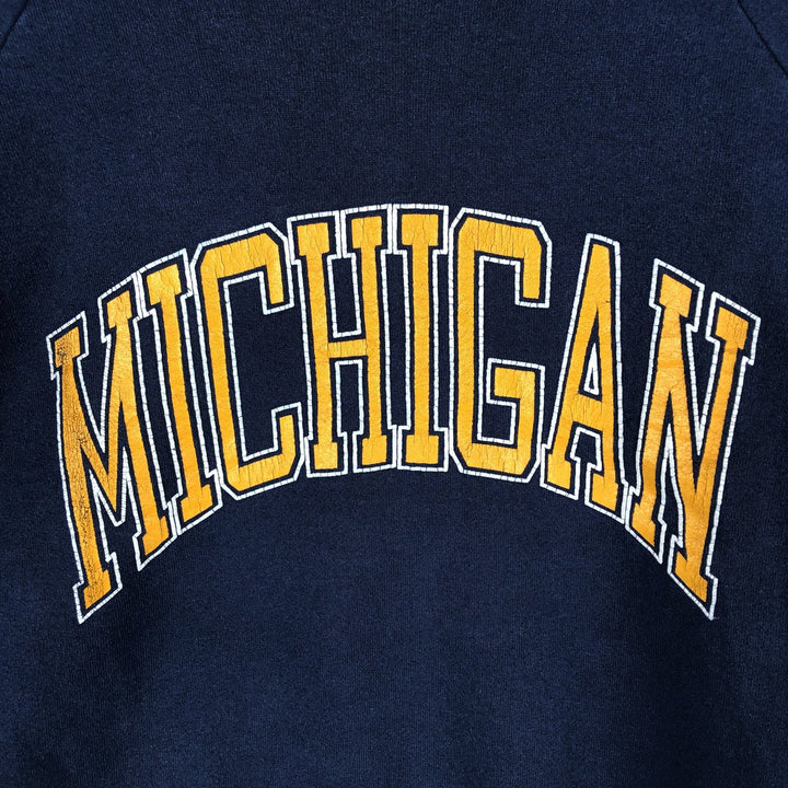 Vintage 1980'S Fruit of the Loom University of Michigan college sweatshirt, Made in USA, Men's XL unclear navy blue type Vintage Second Hand