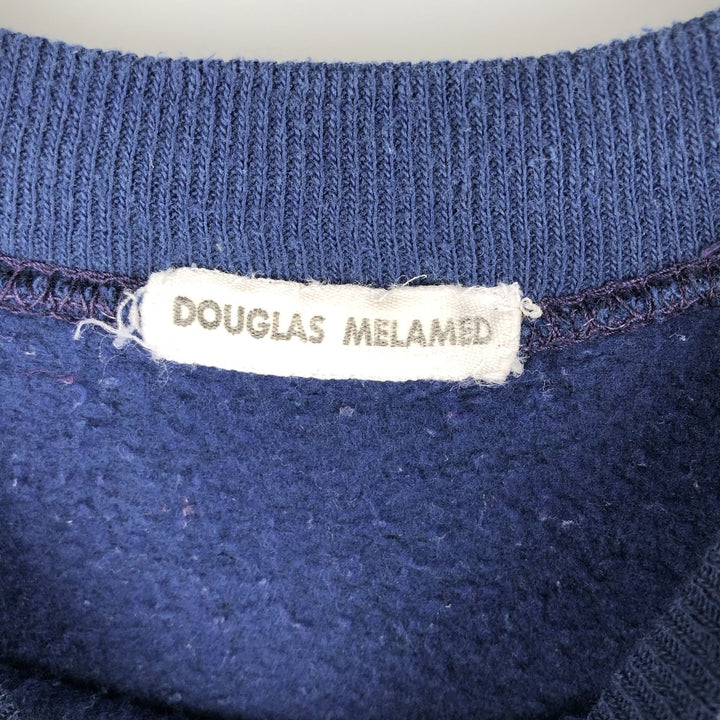 Vintage DOUGLAS MELAMED college sweatshirt, size S, men's unclear navy blue type Vintage Second Hand