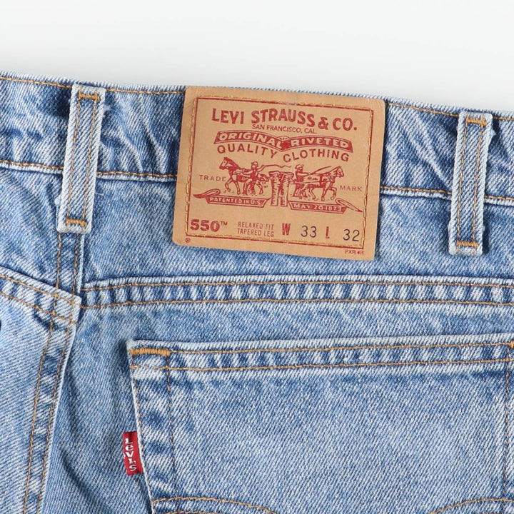 90'S Levi's 550-4891 Relaxed Fit Tapered Leg Denim Pants, Made in USA, Men's Size 32, Vintage cotton blue type Vintage Second Hand