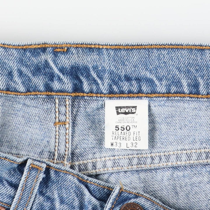 90'S Levi's 550-4891 Relaxed Fit Tapered Leg Denim Pants, Made in USA, Men's Size 32, Vintage cotton blue type Vintage Second Hand