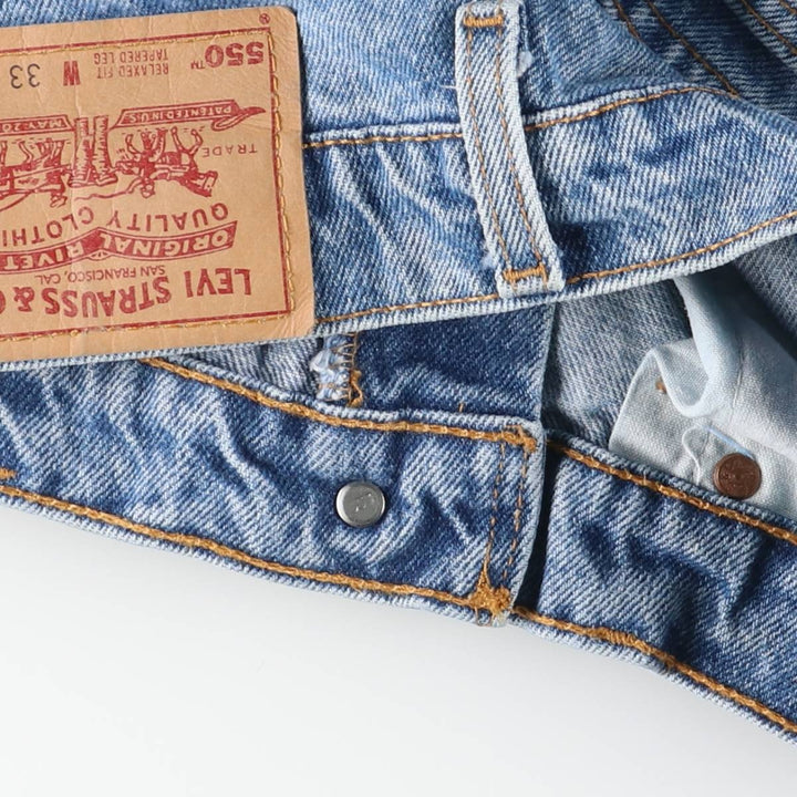 90'S Levi's 550-4891 Relaxed Fit Tapered Leg Denim Pants, Made in USA, Men's Size 32, Vintage cotton blue type Vintage Second Hand