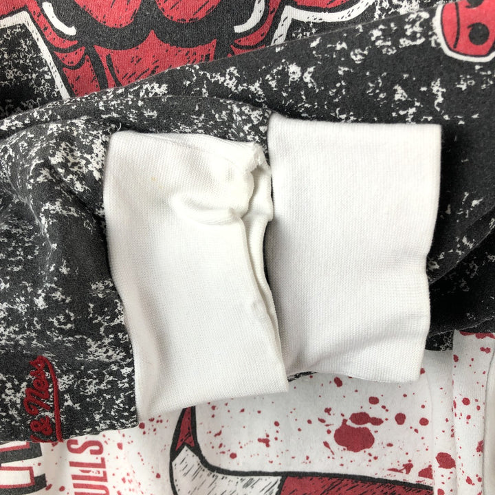Mitchell & Ness NBA Chicago Bulls All-Over Print Sweatshirt, Men's Size Medium cotton white type Vintage Second Hand