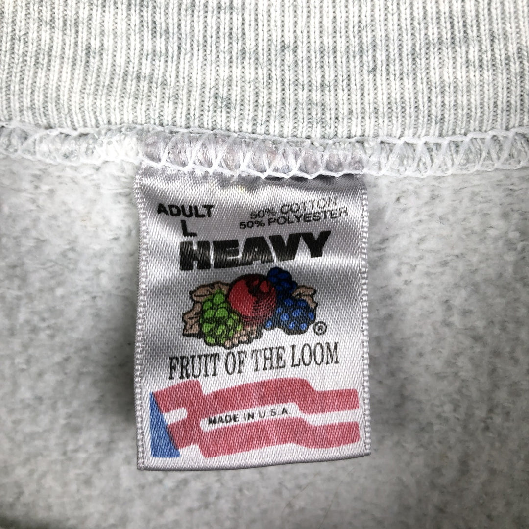 90'S Fruit of the Loom Green Bay Packers Logo Sweatshirt, Made in USA, Men's Size L, Vintage cotton gray type Vintage Second Hand