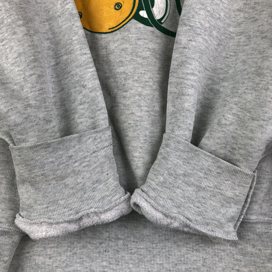90'S Fruit of the Loom Green Bay Packers Logo Sweatshirt, Made in USA, Men's Size L, Vintage cotton gray type Vintage Second Hand