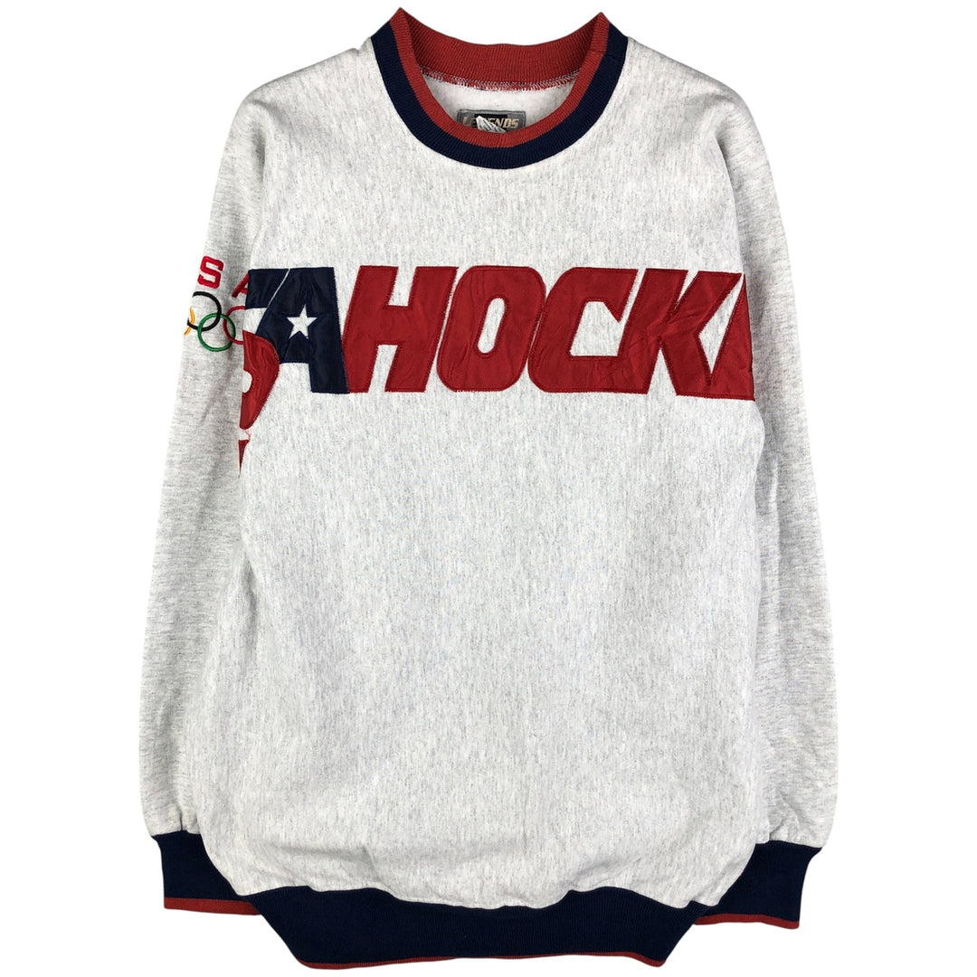 Vintage 90'S LEGENDS USA Team Logo Sweatshirt, Made in USA, Men's Size Medium cotton gray type Vintage Second Hand