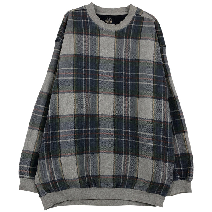 Vintage 90'S Dockers Check Pattern Sweatshirt, Men's Size L cotton gray type Vintage Second Hand