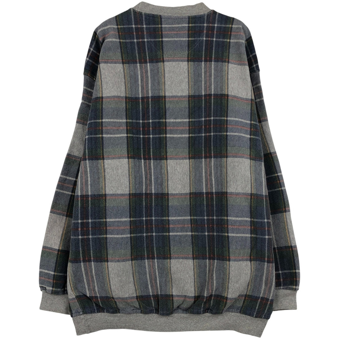 Vintage 90'S Dockers Check Pattern Sweatshirt, Men's Size L cotton gray type Vintage Second Hand